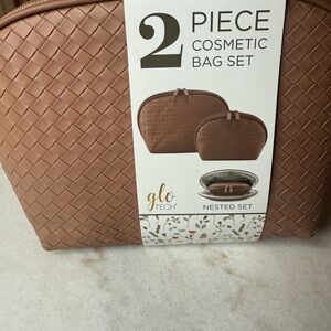 Glo Tech Brown Woven Cosmetic Bag Set